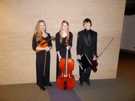 Abbe Grevious - Violin, Kendra Robbins - Cello, and Ezekiel Kenney - Violin,