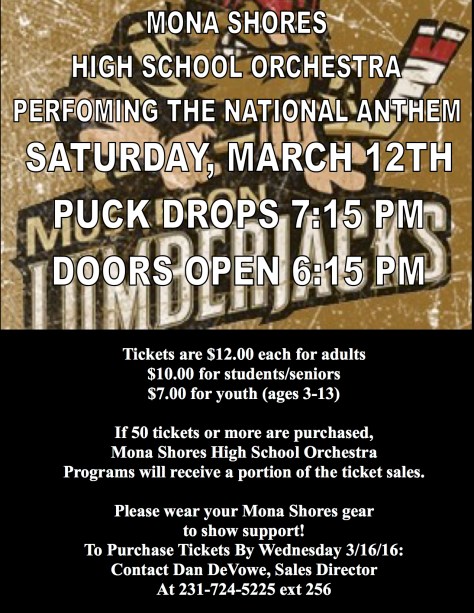 Mona Shores High School Orchestra Flyer 3-12-16