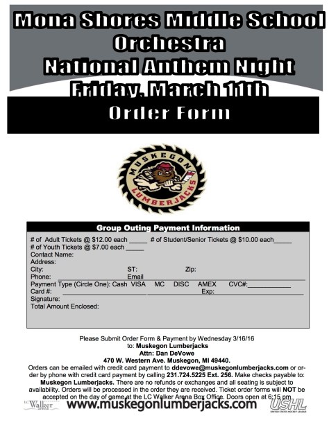 Mona Shores Middle School Orchestra Order Form 3-11-16